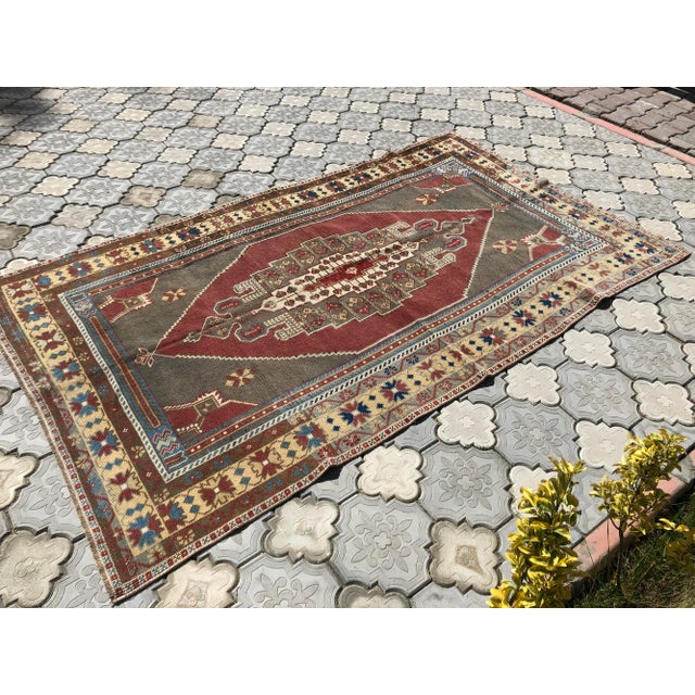 Turkish Vintage Anatolian Red Wool Rug For Sale - Image 3 of 9