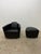 Enzo Luca Art Deco Revival Leather Lounge Chairs and Footrests, 1990s - A Pair For Sale In Miami - Image 6 of 18