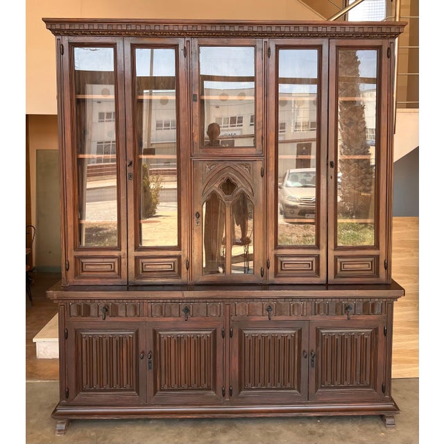 19th Century French Large Empire Period Bookcase or Church Cupboard For Sale - Image 17 of 18