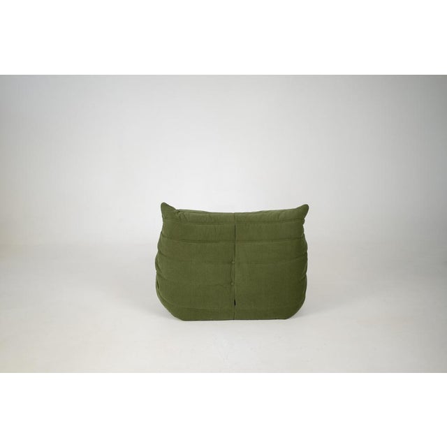 Set of Togo Lounge Chair and Pouf in Khaki Corduroy by Michel Ducaroy for Ligne Roset, 1973 For Sale - Image 10 of 18
