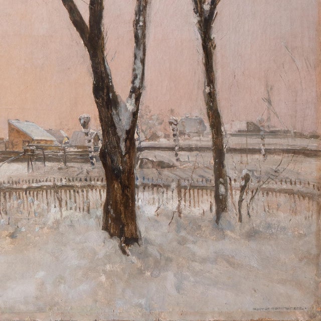 Textile 'Winter' by Gustav Magyar-Mannheimer, Circa 1900, Académie Julian, Budapest Nemzeti Szalon, Műcsarno, Exhibited Ernst Museum For Sale - Image 7 of 11