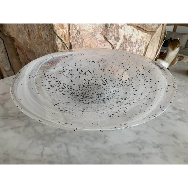Mid 20th Century Handmade Murano Glass White Decorative Bowl Italy For Sale - Image 4 of 9
