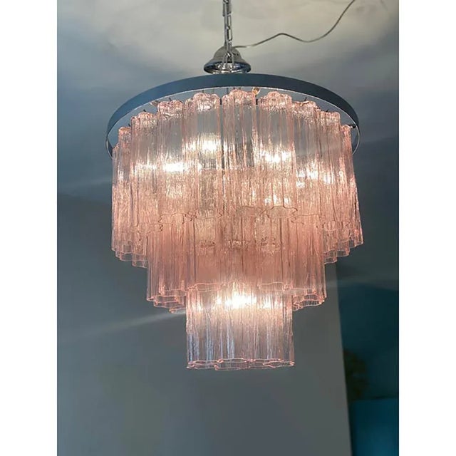 Tronchi Murano Glass Chandelier in Venini Style by Simoeng For Sale - Image 7 of 9