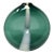 Hand-Blown Dimpled Green Glass Vase With White Stripe For Sale