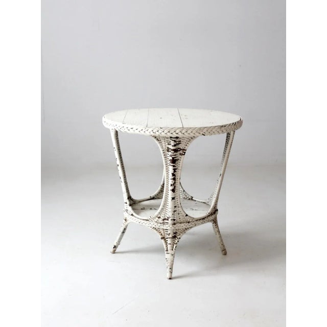 Antique White Wicker Table For Sale - Image 13 of 13