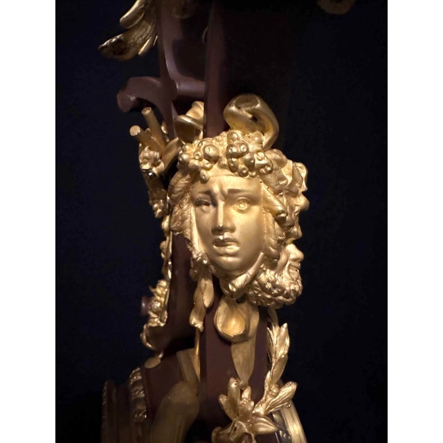 1840 French Louis XVI Bronze Marble Lyre Clock - 1 Pc For Sale - Image 13 of 18