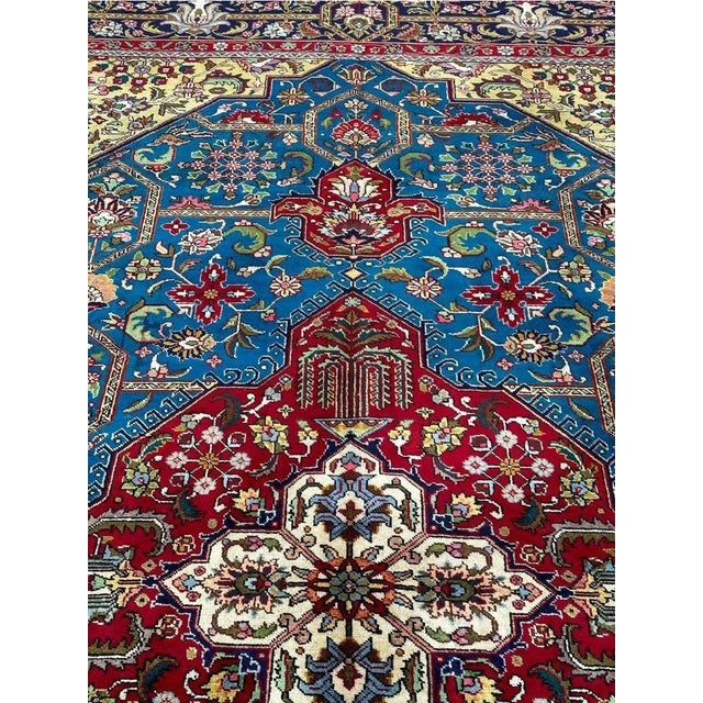 Exact Size: 10'3" x 12'8" Color: Blue Age: Old Materials: Wool Construction: Hand Knotted