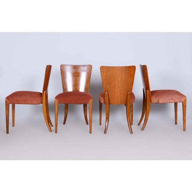 Art Deco Beech Dining Chairs by Jindřich Halabala for Up Závody, Czechia, 1940s, Set of 4 For Sale - Image 3 of 11