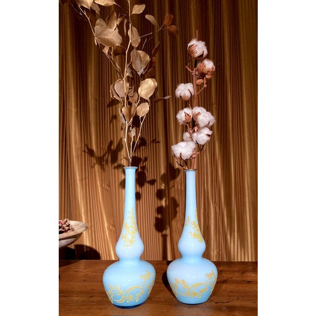 Murano Glass Opaline Soliflower Vases, Set of 2 For Sale - Image 9 of 15