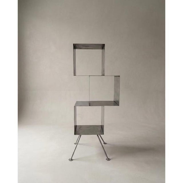 Rubik Module 2 Vertical Structure in Stainless Steel by Metalmorphosis Studio Dimensions: D 35 x W 50 x H 135 cm....
