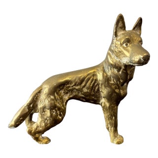 Vintage English Brass Dog For Sale