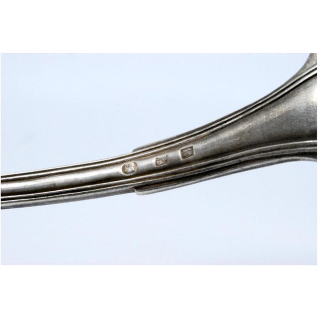 Silver Soup Ladle with Grooves For Sale - Image 5 of 10