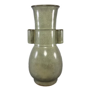 Chinese Longquan Celadon Arrow Vase, Collectible Decorative Vase For Sale