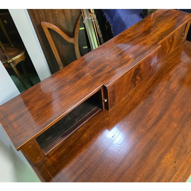 Antique English George III Sheraton Period Inlaid Mahogany Sideboard With Original Removable Stage Back, Circa 1800 For Sale - Image 11 of 18