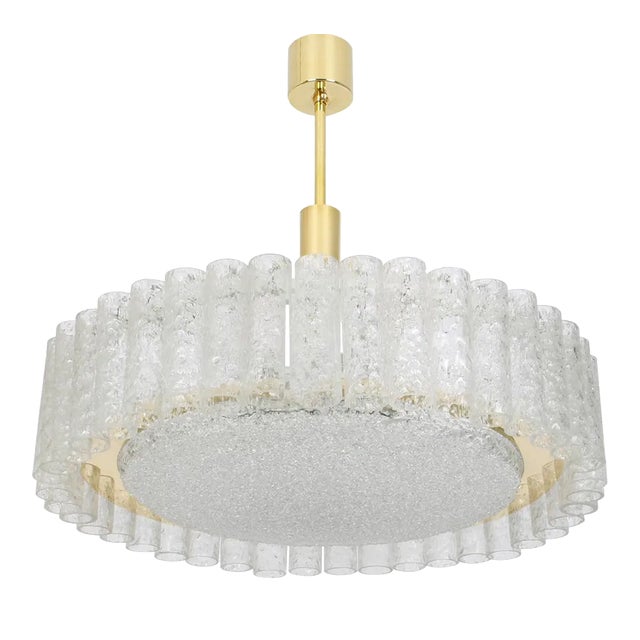 Murano Glass Tubes Flush Mount from Doria, Germany, 1960s For Sale