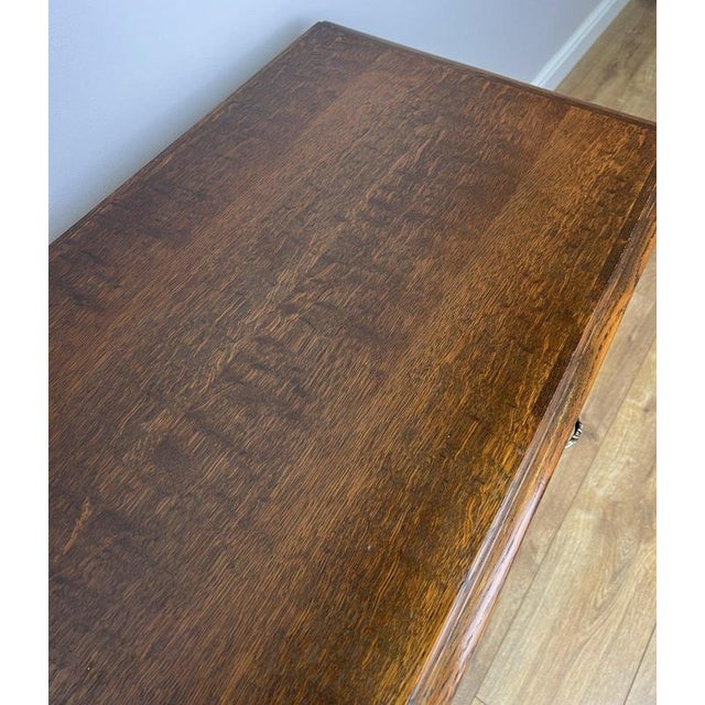 Vintage French Louis XVI Style Carved Oak Chest of Drawers For Sale - Image 10 of 14