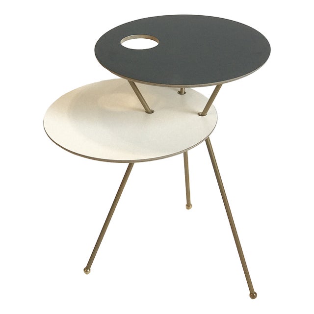 Tavolfiore Side Table in Black and White by Tokyostory Creative Bureau For Sale