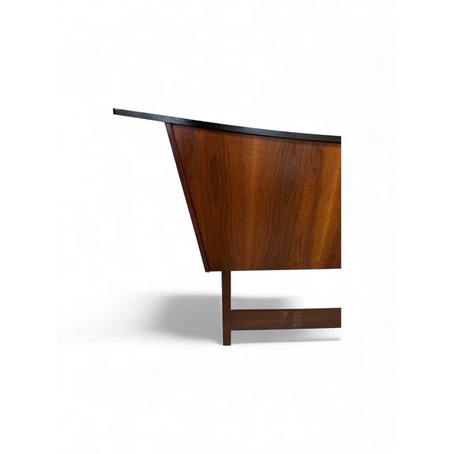 Vladimir Kagan Mid-Century Modern Kagan Style King Size Walnut Headboard For Sale - Image 4 of 7