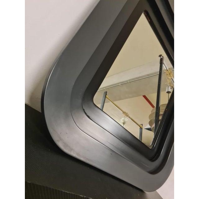 Black Lacquered Wood Mirror, 1970s For Sale - Image 8 of 15