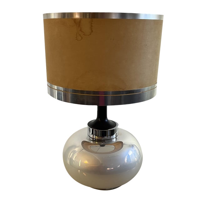 Italian Table Lamp in Opalescent Glass, 1970 For Sale