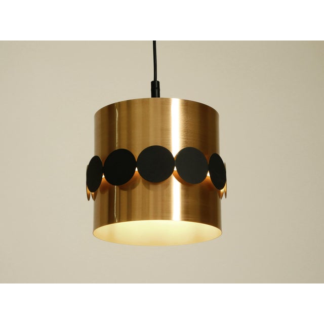Original 1960s Space Age Pendant Lamp by Doria, Made of Copper-Anodized Aluminum and Black and White Lacquered Metal from Doria Leuchten For Sale - Image 9 of 18