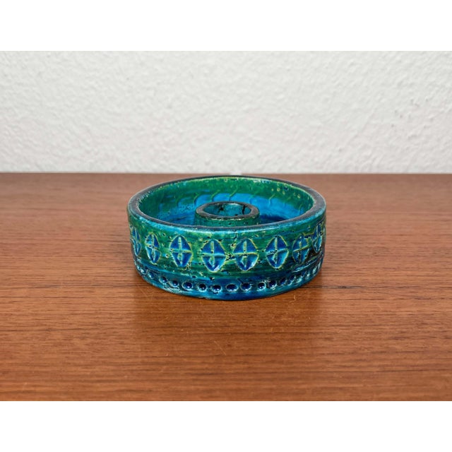 Mid-Century Modern Mid-Century Modern Rimini Blu Pottery Candleholder by Aldo Londi for Bitossi, Italy, 1960s For Sale - Image 3 of 18