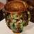 19th Century French Painted Ceramic Barbotine Vase With Vine, Grape & Leaf Decor For Sale - Image 4 of 10