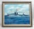 This vintage original U.S. Navy battle ship seascape oil painting by A. Sundal is a unique and very well done piece of...