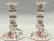 Pair Antique French Faience Pink & White Rose Candlesticks Candle Holders For Sale - Image 9 of 9