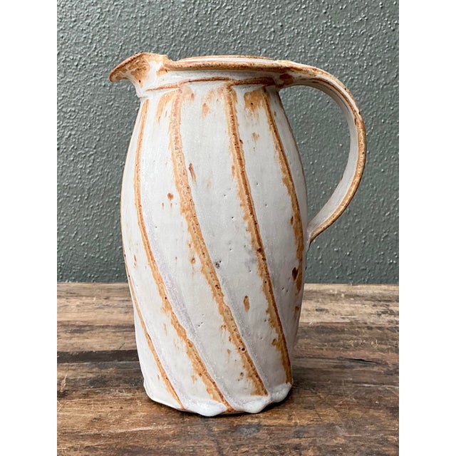 Late 20th Century Vintage Original Studio Pottery Swirl Vase For Sale - Image 5 of 12