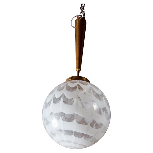 1950s Mid-Century Modern Murano Glass Globe Pendant Chandelier by Barovier For Sale - Image 4 of 13