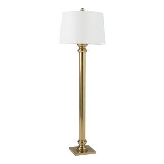 Brass Column Stiffel Foor Lamp Hollywood Regency For Sale