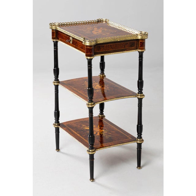 19th Century Marquetry Side Table, 1870s For Sale - Image 10 of 15