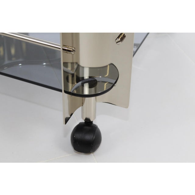 Chrome and Glass Serving Trolley, 1970s For Sale - Image 12 of 15