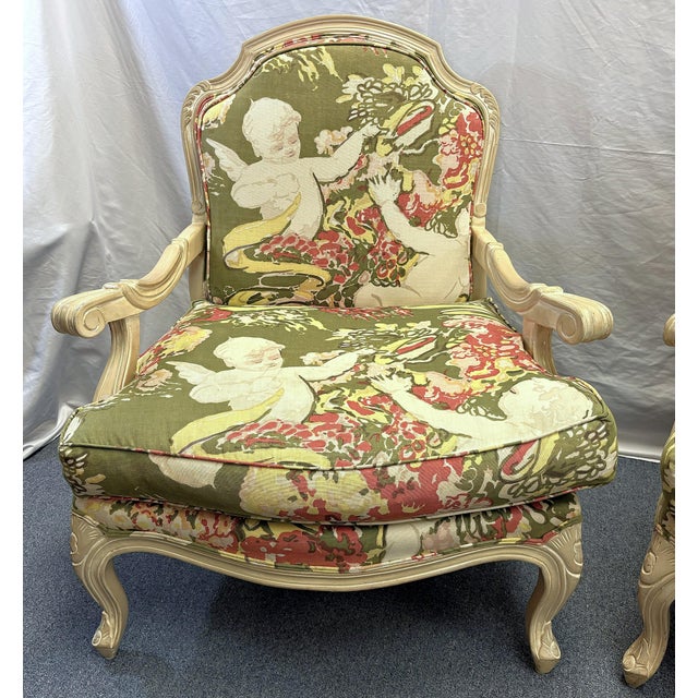 Shabby Chic Late 20th Century Classic French Bergère Chairs - A Pair For Sale - Image 3 of 18