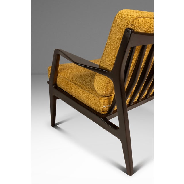 Danish Mid-Century Modern Model 596 Lounge Chair in Beech & Bouclé Attributed to Lawrence Peabody & Ib Kofod Larsen for Selig, Denmark, C. 1950's For Sale - Image 15 of 18