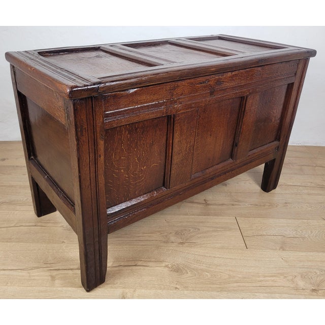 Georgian Coffer Chest Oak 18thc Bullseye English Country Delivery Available, 1820 For Sale - Image 4 of 18