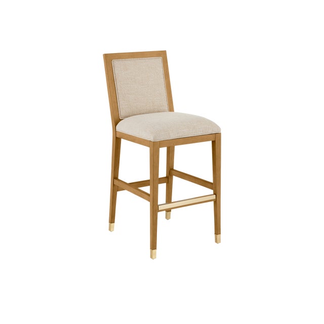 Currey & Company Santos Sea Sand Bar Stool, Liller Malt For Sale