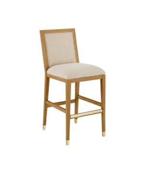 Currey & Company Santos Sea Sand Bar Stool, Liller Malt