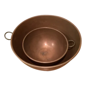 Antique Copper Mixing Bowls, Late 19th Century - Set of 2