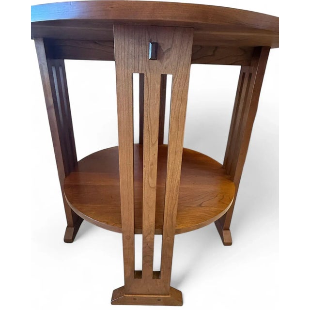 Stickley Furniture Round Mission Side Table For Sale - Image 9 of 12