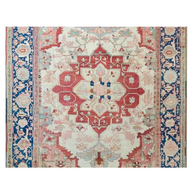Mid 19th Century Late 19th Century Persian Serapi Rug For Sale - Image 5 of 12