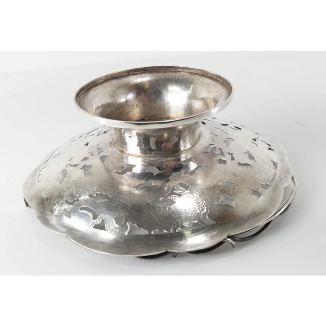 Silver Chinese Export Sterling Silver Bon Bon or Compote Bowl For Sale - Image 8 of 13