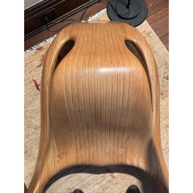 Vintage Sculptural Rocking Chair Handcrafted by Carl Gromoll (Carved, Polished and Laminated Baltic Birch) For Sale - Image 9 of 15