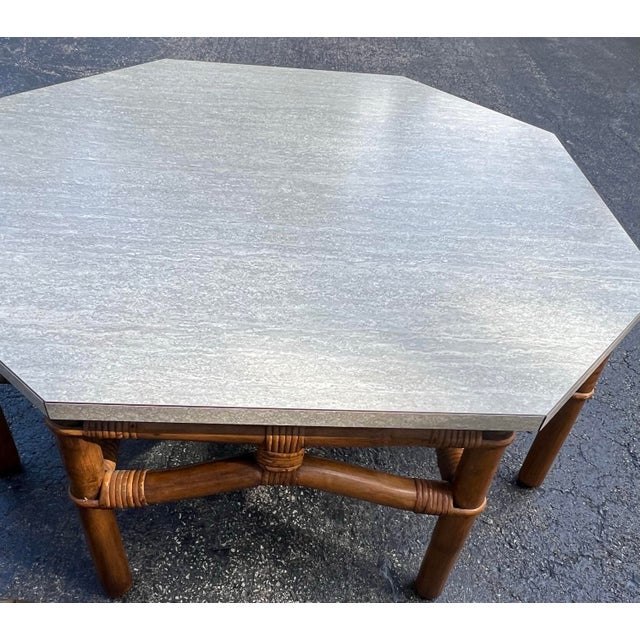 1970s Ficks Reed Octagonal Coffee Table For Sale - Image 5 of 11