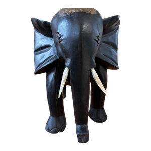 Vintage Ashanti Elephant Wooden Sculpture Ghana 13" H