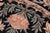 1990s Shabby Chic 1990's Floral Tulip Pak-Persian Black/Tan Wool Round Rug- 8'0'' X 8'2'' For Sale - Image 5 of 9
