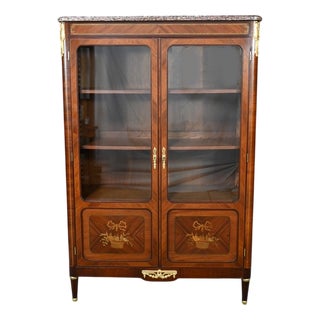 Louis XVI Style Marquetry Bookcase For Sale