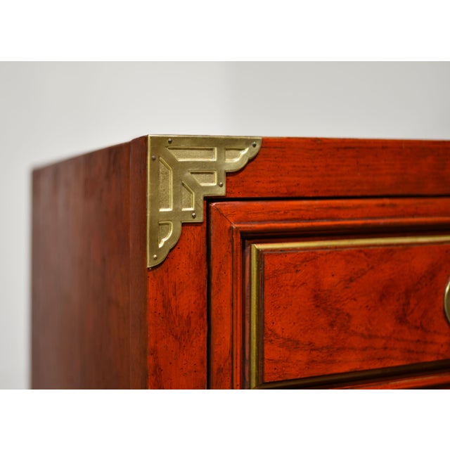1970s Campaign Chinoiserie Credenza With Double-Ring Hardware Huntley by Thomasville For Sale - Image 9 of 13