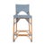 2020s Creanly 25.25 in. Seat Height Rectangular Rattan Counter Stool with Back, Baby Blue/ Natural Rattan Frame For Sale - Image 5 of 9